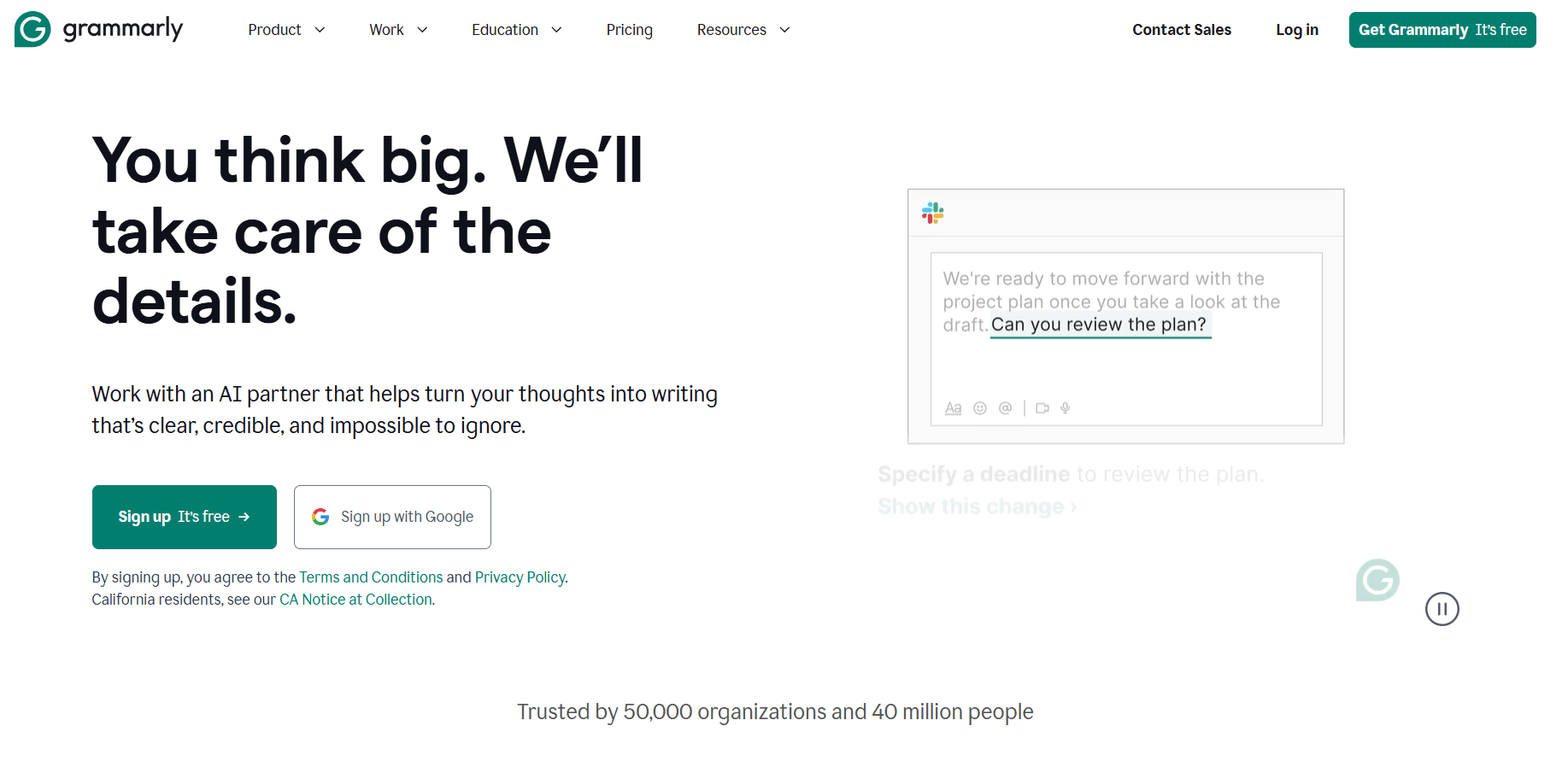 Grammarly screenshot 1